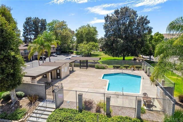 pool featuring fence