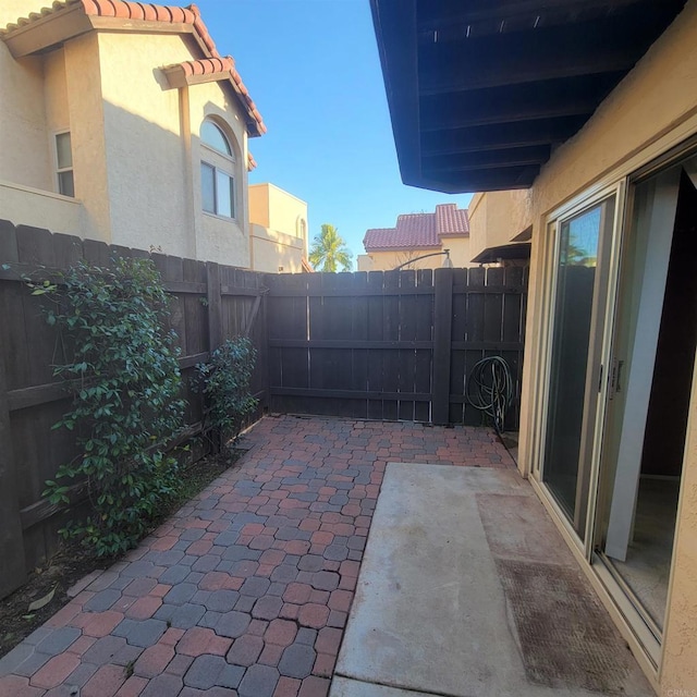 view of patio featuring a fenced backyard