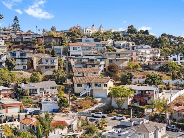 aerial view with a residential view