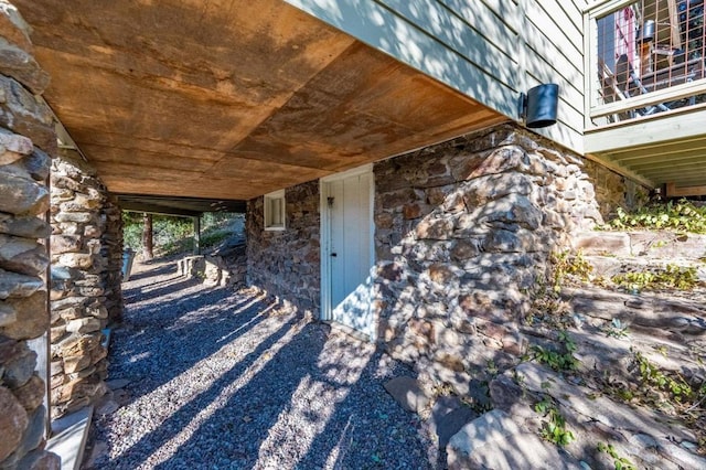 exterior space with an attached carport