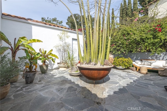 view of patio / terrace with an outdoor living space