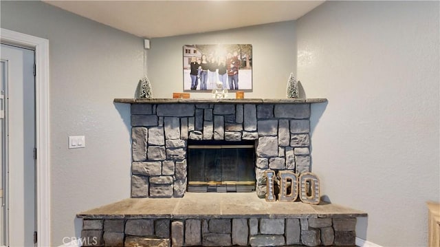 room details with a fireplace