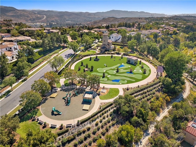 aerial view featuring a mountain view