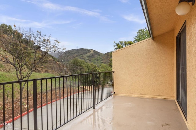 balcony with a mountain view