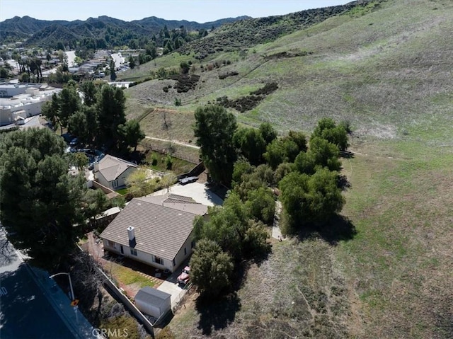 drone / aerial view with a mountain view