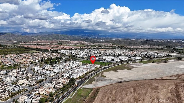 drone / aerial view with a residential view