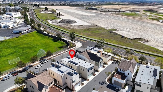 drone / aerial view with a residential view