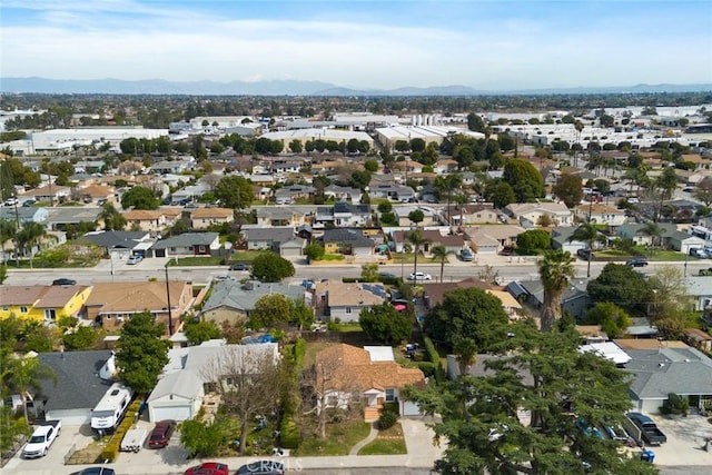 bird's eye view featuring a mountain view and a residential view