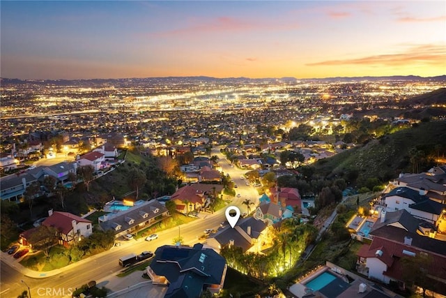 bird's eye view with a residential view