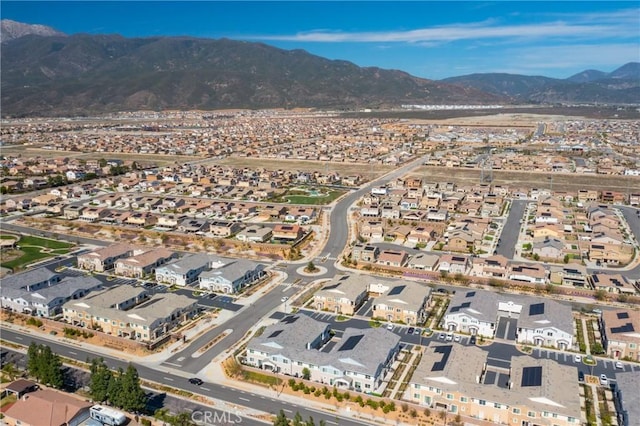 birds eye view of property featuring a residential view and a mountain view