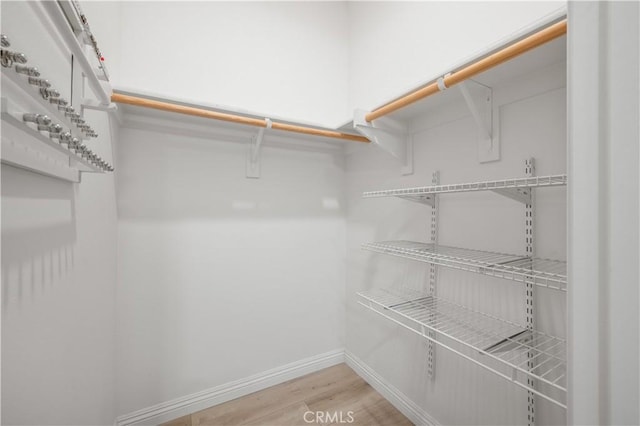 spacious closet with light wood finished floors