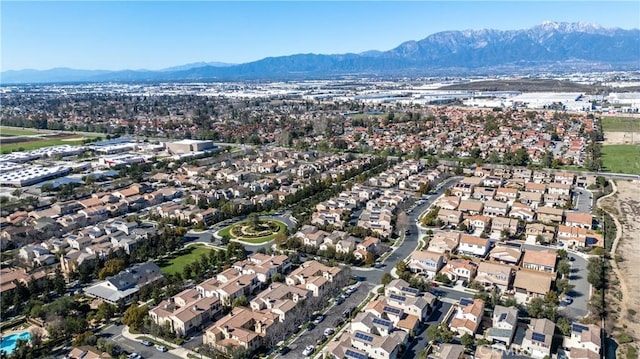 aerial view with a residential view and a mountain view