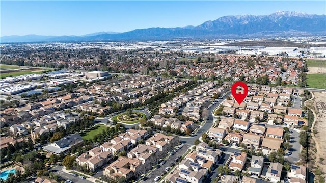 bird's eye view with a residential view and a mountain view