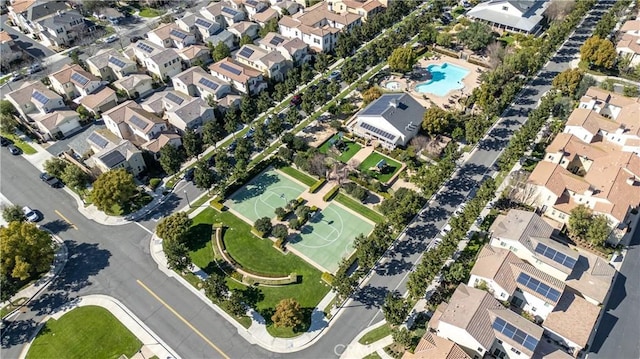 aerial view featuring a residential view