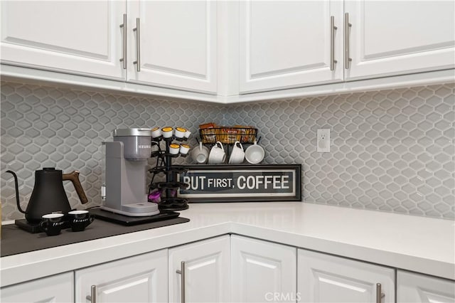 interior space featuring backsplash