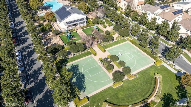 drone / aerial view with a residential view