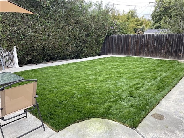 view of yard with fence