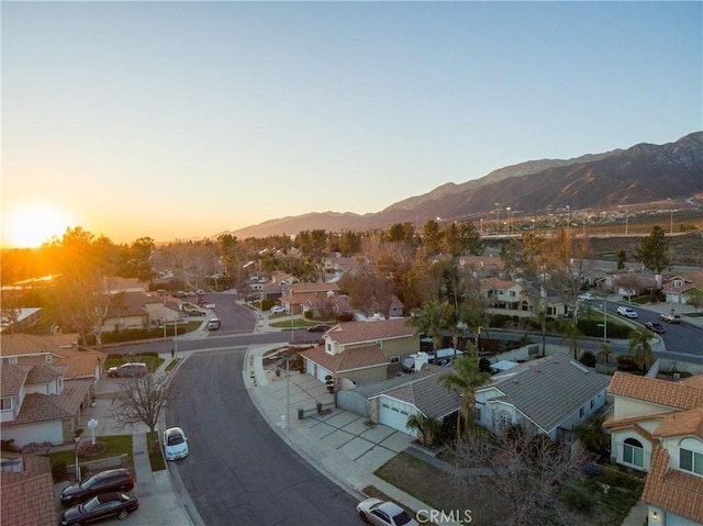 view of mountain feature featuring a residential view