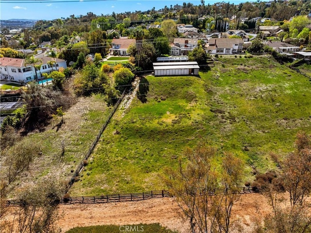 aerial view featuring a residential view