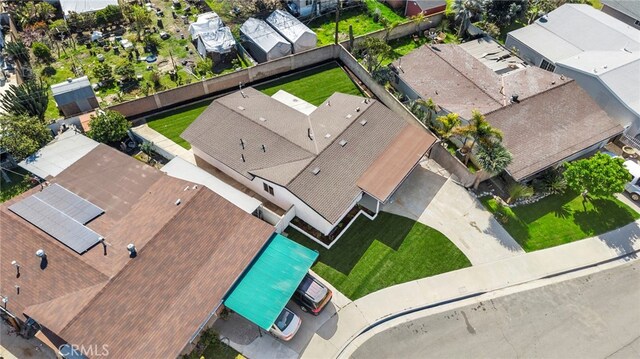 bird's eye view with a residential view