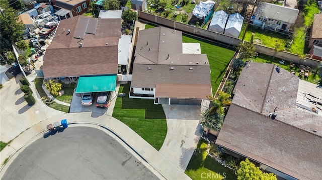 aerial view featuring a residential view