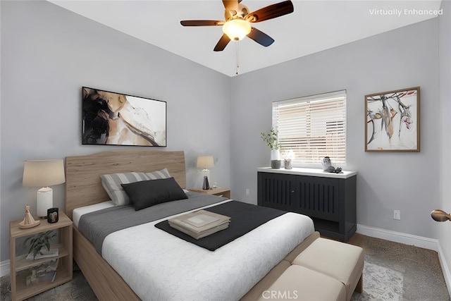 bedroom featuring baseboards and a ceiling fan