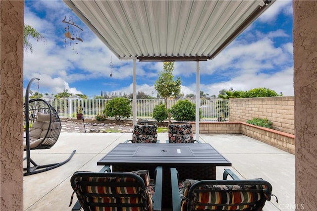 view of patio with a fenced backyard