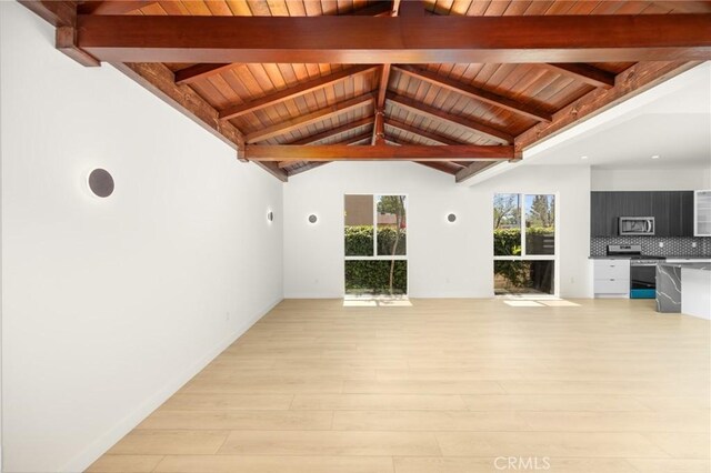 914 N Catalina St, Burbank, CA 91505 - unfurnished living room with wood ceiling and light wood finished floors