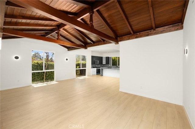 914 N Catalina St, Burbank, CA 91505 - unfurnished living room with wooden ceiling and light wood-style flooring