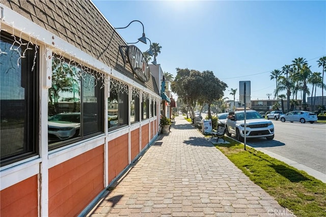 view of road with sidewalks