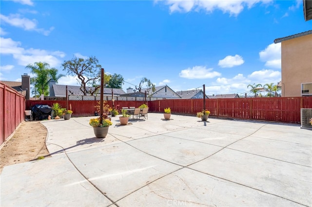 view of patio featuring a fenced backyard