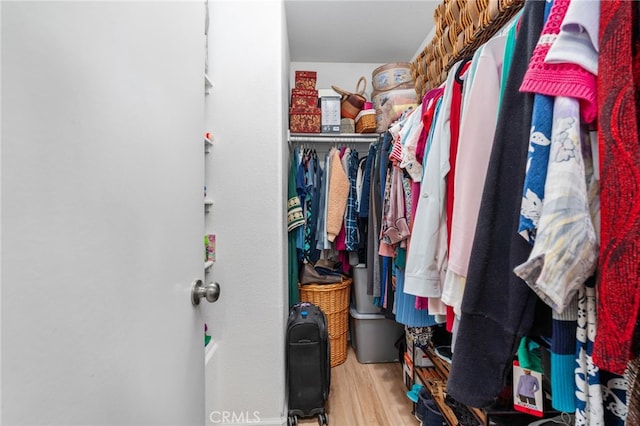 spacious closet with wood finished floors