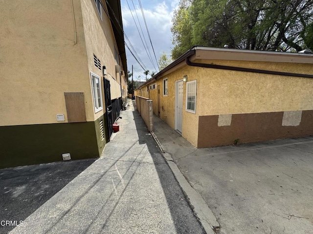 view of home's exterior featuring stucco siding