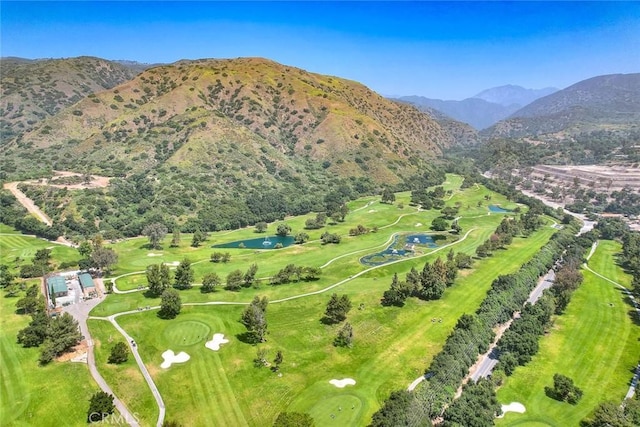 drone / aerial view with a mountain view