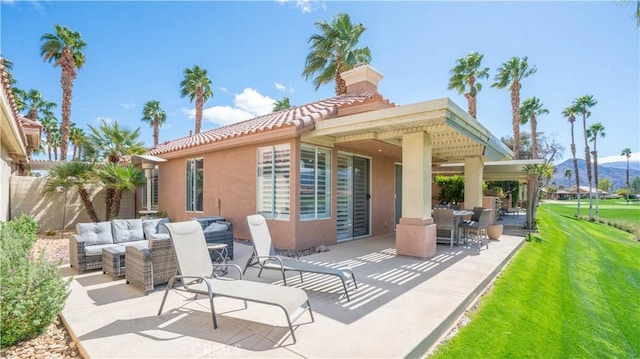view of patio featuring an outdoor living space