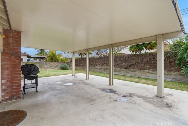 view of patio / terrace featuring grilling area and a fenced backyard