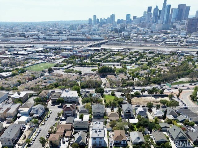 aerial view featuring a view of city