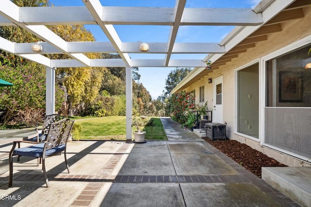 view of patio with a pergola