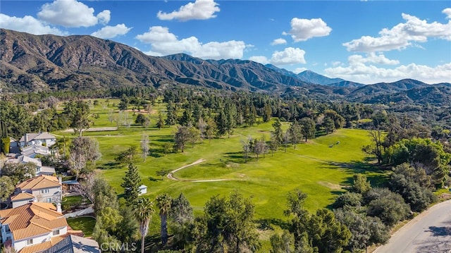 drone / aerial view with a mountain view