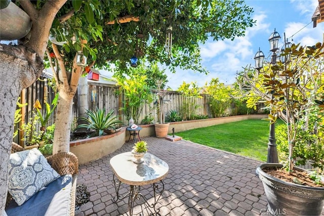 view of patio / terrace featuring a fenced backyard