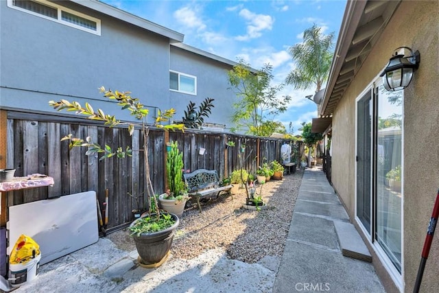 view of patio featuring a fenced backyard