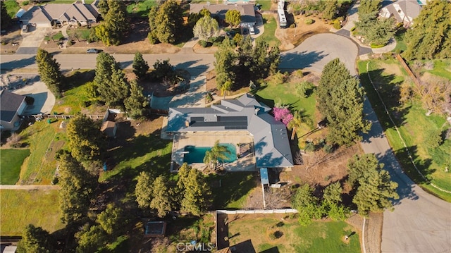 aerial view with a residential view