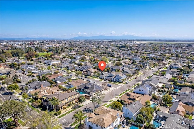 aerial view with a residential view