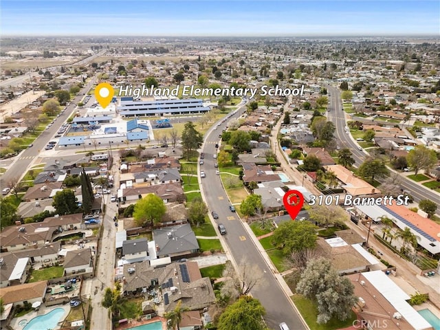 bird's eye view featuring a residential view