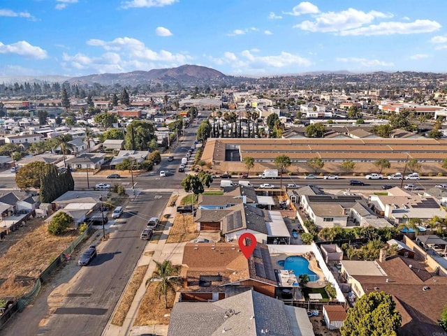 aerial view with a mountain view