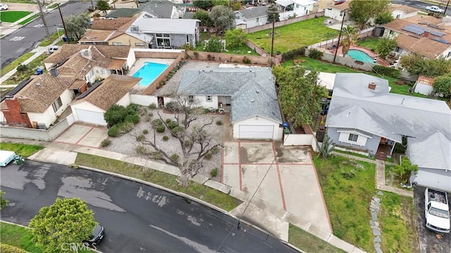 aerial view with a residential view