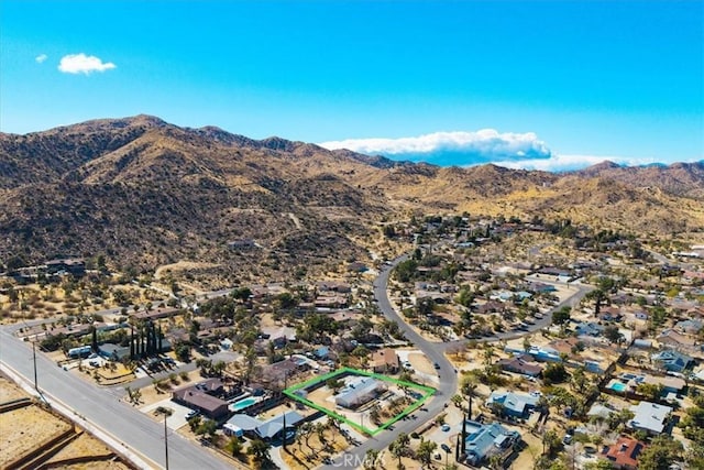 drone / aerial view with a mountain view