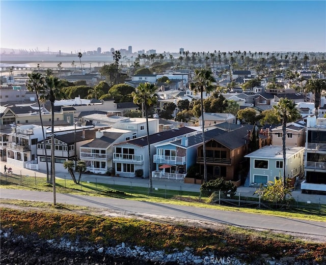 aerial view with a residential view