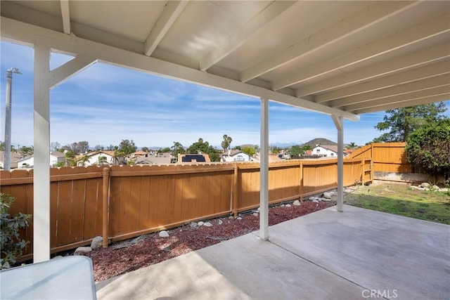 view of patio featuring a fenced backyard