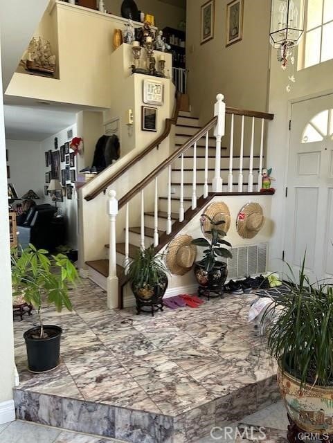 30103 Desert Rose Dr, Castaic, CA 91384 - foyer entrance featuring stairs and a high ceiling